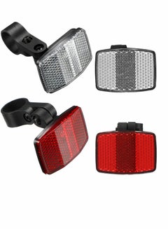 Buy 4Pcs Bicycle Reflectors, Front and Rear Safety Warning Plastic Tail Light Kit for Mountain Bike Night Driving (2 Red 2 White) in Saudi Arabia