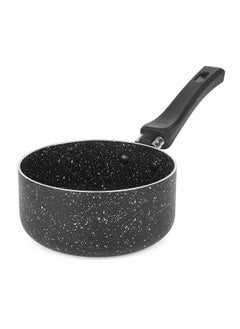 اشتري Milk Pot Pan Sauce Pan Small Non Stick 14 cm - 0.8L Black with Long Handle في الامارات