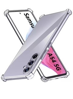 Buy Samsung Galaxy A54 6.4 Inch 2023 Case Crystal Clear Shockproof Soft TPU Cover With 4 Corner Bumper Protection in UAE