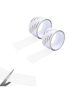 اشتري 2-Piece Fly Screen Repair Kit, Window Door Patch Repair, Strong Self-Adhesive Fibreglass Repair Tape with for Repair Stains Prevent Mosquitoes Insects White في الامارات