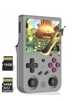 Buy RG353VS Retro Handheld Game Linux System, RG3566 3.5 inch IPS Screen, with 64G TF Card Pre-Installed 4452 Games, Supports 5G WiFi 4.2 Bluetooth Online Fighting, Streaming and HDMI (Grey) in UAE