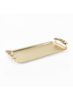 Buy Fluer Decorative Tray, Gold - 61x24 cm in UAE