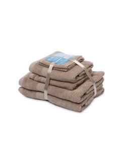Buy 6-Piece Ceres Cotton Towel Set Brown in Saudi Arabia