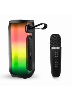 Buy Karaoke Machine with Wireless Microphone and RGB Lights Waterproof Bluetooth Speaker for Birthday Gift Party in Saudi Arabia