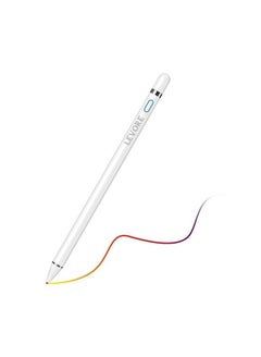 Buy Active Universal Capacitive Stylus Pen for Drawing Writing with Palm Rejection & Magnetic Pen Cap Compatible with Apple iPads - White in Saudi Arabia
