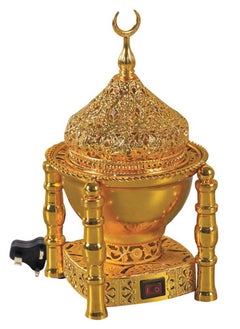 Buy Oud Incense Burner Electric Mabkhara Arabic Design Gold for Home Decore and Fragrance in UAE