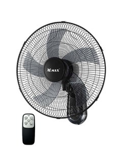 Buy 18" Wall Fan High Performance Fan with 3-Speed Controls 5 Leaf Blades and Remote Control, Adjustable Tilt Angle 2 Years Warranty 60 W V-HWF3007 Black in UAE