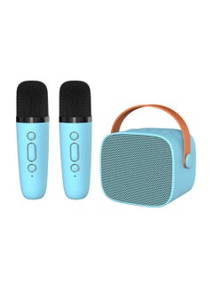 اشتري Wireless Bluetooth Speaker Set, Karaoke Machine for Kids Adults, Portable Handheld Bluetooth Karaoke Machine with 2 Microphones for Kids Adults Home Party Birthday (Blue) في السعودية