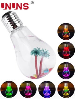 اشتري Bulb Humidifier,7 Colors USB Air Humidifier,Bulb Lamp Shape Decorative Lights Diffuser Atomizer With Colorful LED Night Light,For Your Desk,Office,Bedroom,Baby Room,Home Decor,Silver في الامارات