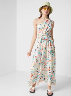 Buy One Shoulder Printed Dress in UAE