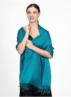 اشتري Achillea Large Soft Silky Pashmina Shawl Wrap Scarf in Solid Colors (Teal) في الامارات