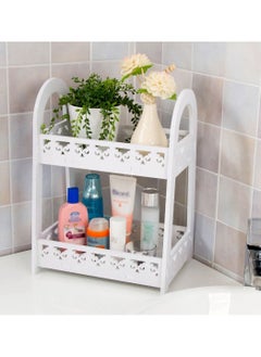 Buy 2-tier Bathroom corner shelf white 29x39.5x21.5cm in UAE