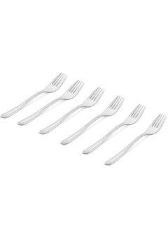 Buy Natalia 6-Piece Cake Fork Set, Silver - 15 cm in UAE