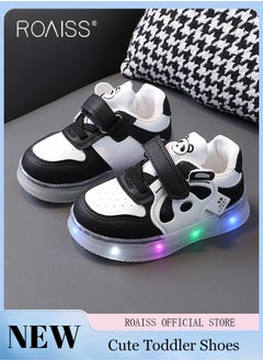 Buy Toddler Shoes with LED Light for 1-6 Year Old Baby Children Cute Panda Pattern Natural Rubber Soft Sole Sneakers Kids Comfortable Breathable Anti Slip Outdoors Luminous Shoes with Velcro in Saudi Arabia