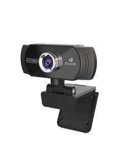 Buy Webcam Full HD 1080P , Auto focus webcam USB plug and play free driver With Microphone, 30 FPS, Angle 90 -Black in Egypt