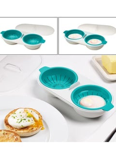 اشتري Egg Steamer, Egg Poachers, Egg Poacher Cups, Food Grade PP Material Safe and Secure Time Saving and Labor Saving, Multi Function, for Kitchen Home Ovens Poached Eggs,Blue في الامارات