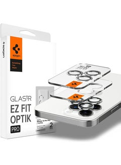 اشتري Glastr Ez Fit Optik Pro for iPhone 14 Pro and iPhone 14 Pro Max Camera Lens Protector (2 Pack) - Silver في الامارات