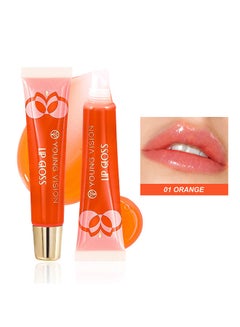 Buy Fruity Flavors Lip Oil, Long Lasting Moisturizing Lip Balm, Orange Flavor Glossy Lip Make up for All Ages, Transparent Lip Gloss Non Toxic, Kid Friendly, Suitable for Dry and Chapped Lips in UAE