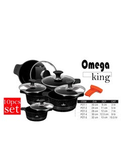 Buy Sonex Die Cast Aluminum Non Stick Cooking Pot Set Black in Saudi Arabia