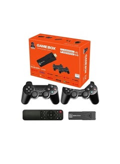Buy 8K HD Android game box with a dual system to convert the TV into an Android smart, as well as enjoying +10,000 built-in games with two arms for playing and a remote control in Saudi Arabia