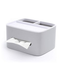 اشتري Plastic Tissue Box Holder, Drawer Storage Desk Storage Organizer Desktop Tissue Box Organizer Box Container for Home Kitchen Office Gray في الامارات