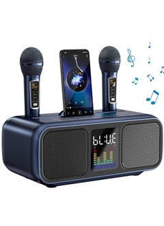 اشتري NEW Karaoke Machine for Adults & Kids, Rechargeabl Portable Speaker with 2 UHF Wireless Microphones,Supports AUX/USB/Type C/TF Card/Bluetooth,PA System for Home, Party, Outdoors&Indoors Activities في الامارات