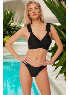 Buy Black Triangle Frilly Bikini Top TBESS24BU00026 in Egypt