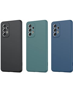Buy Samsung Galaxy A23 4G/5G 3-Pack Matte Silicone Case Cover - Slim, Colorful, Good Grip (Black, Blue, Green) in UAE