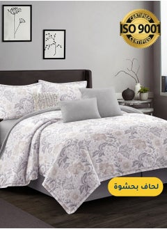 Buy Microfiber Printed Comforter Sets, Fits 160 x 200 cm Queen Size Bed, 4 Pcs, With Soft Filling, Celine Series in Saudi Arabia