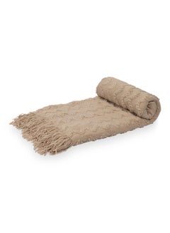 Buy Ohio Throw, Khaki - 127X152 Cm in UAE