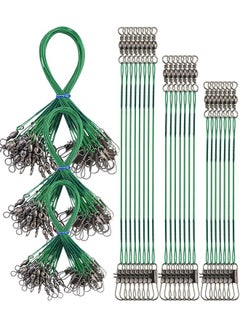 اشتري Fireboomoon 72 PCS Fishing Leader Wire,Tooth Proof Nylon-Coated Steel Fishing Line Wire Leaders with Swivels and Snaps(Green,3 Sizes) في الامارات
