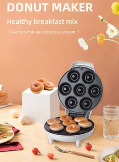 Buy Mini Donut Maker Machine for Home, 1200W Double-Sided Heating Makes 7 Doughnuts with Non-Stick Surface for Kid Breakfast, Snacks, Desserts in Saudi Arabia