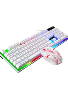 Buy Chaser Leopard G21B Wired Mechanical Keyboard And Mouse Set White in Saudi Arabia