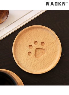 Buy Wooden Coasters Drink Coasters Set,2 pcs Cat Paw Coaster Wooden Coasters Cat Paw Cup Mat Cat Paw Shaped Heat Insulation Drink Coaster for Coffee Mug Tea Milk Cup in Saudi Arabia