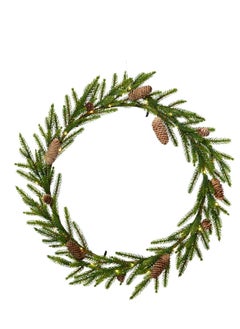 Buy Kaemingk Christmas Slim Wreath Micro Led Battery Operated Indoor 80Cm, 1 Piece in UAE