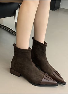 اشتري Celesta Women lady winter thick low heel pointed toe boots في السعودية