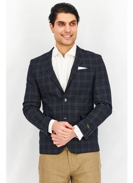 اشتري Men Slim Fit Plaid Blazer, Electric Bue في الامارات