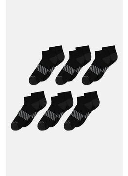 اشتري Men 6 Pair Ankle Length Textured Socks, Black Combo في السعودية