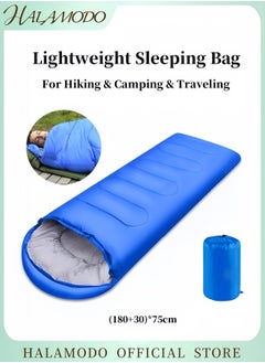 Buy Sleeping Bag Lightweight 3 Season Weather Sleep Bags Microfiber Filled Waterproof Indoor & Outdoor Sleeping Bag with Zippers & Pouch for Hiking & Camping & Traveling & Mountaineering in Saudi Arabia