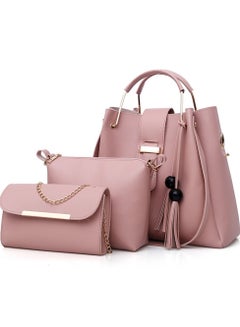 Buy 3 PACK Women Handbags Set, Tote Bag Top Handle Shoulder Crossbody Bag Wallet Card Holders Holders Pack in UAE