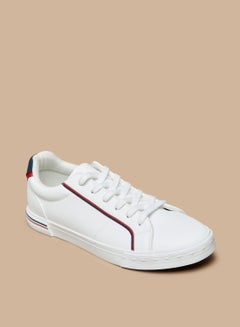 Buy Solid Lace-Up Casual Sneakers in UAE