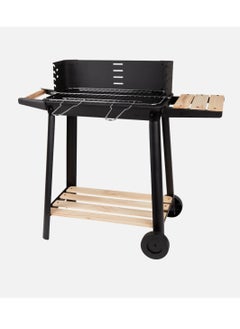 Buy Charcoal Barbeque Grill With Stand, Side Shelves And Wheels For Outdoor Cooking And BBQ Grill in UAE