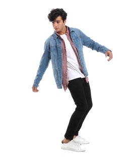 Buy Full Buttoned Casual Denim Jacket_Light Blue in Egypt