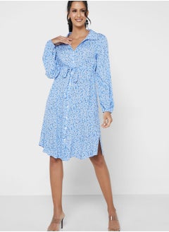 Buy Button Down Belt
 Printed Dress in Saudi Arabia