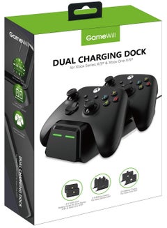 Buy Dual Charging Dock with 2 x Rechargeable Battery Packs [EXTRA POWER 1200 mAh] for Xbox Series X and Series S (also compatible with Xbox One X/S) - Black in UAE
