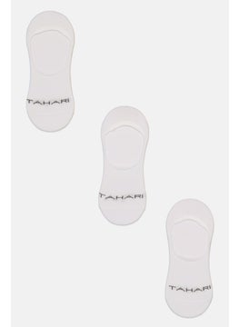 اشتري Men 3 Pieces Round Invisible Socks, White في الامارات