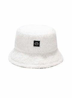 اشتري Women Winter Plush Bucket Hats Vintage Smile Cloche Warm Faux Fur Wool Outdoor Fisherman Caps for Girls في الامارات