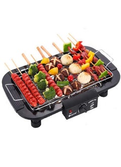 Buy Electric Barbecue Grill Smokeless Indoor/Outdoor Portable Kitchen BBQ Grill 2000W with Adjustable Temperature Control, Removable Water Filled Drip Tray Electric Grill in UAE