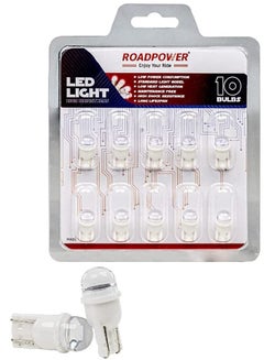 Buy T10 LED Bulb, 6000K Extremely Bright Cool White Color, Universal Fit Used for Car Interior, Dome Light, License Plate Light, Parking Light, RP-DIM10-H5, (Pack of 10 Pcs) in UAE