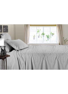 Buy HOTEL COLLECTION Light Grey Single Flat Sheet with Single Pillow Case 160x220 cm in UAE